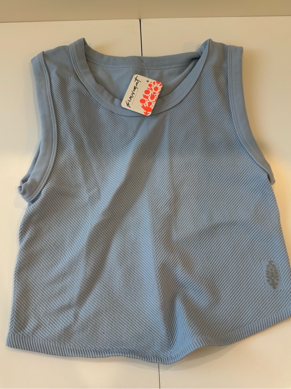 FP Movement by Free People Ribbed Pale Blue Tank Top